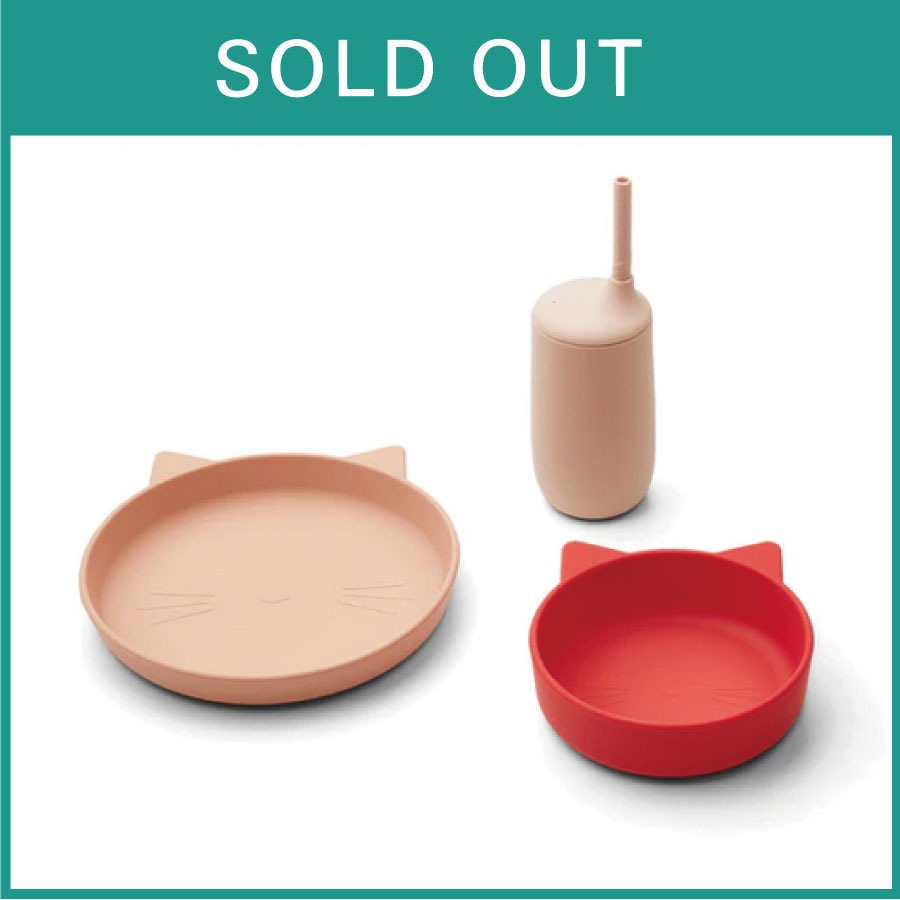 liewood //シリコン食器セット（cat/applare red）