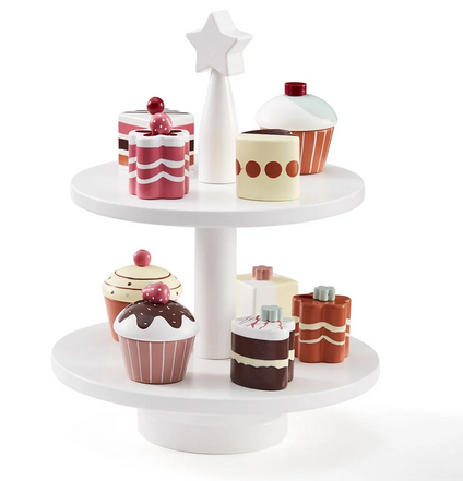 【kid's concept】キッズコンセプト cakestand ケーキスタンド　木製おもちゃ　おままごと　フィーカ　北欧おもちゃ
