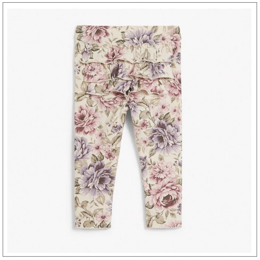 newbie//フリル付レギンス（floral beige leggings）