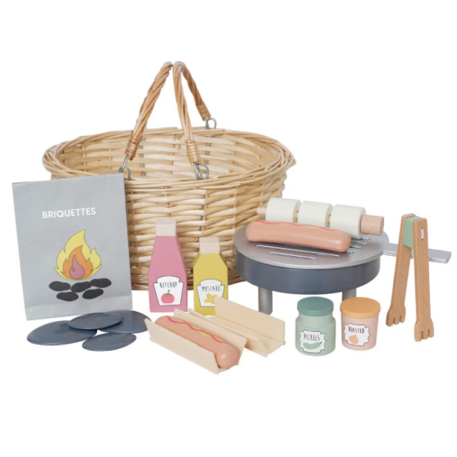 【Jabadabado】ジャバダバドゥ Wooden BBQ Basket 木製おままごと BBQセット バスケット付