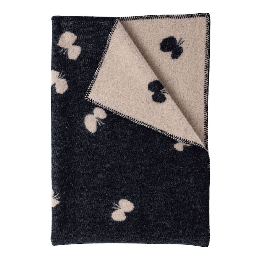 KLIPPAN//ウールハーフブランケット　CHOUCHO（ブラック）