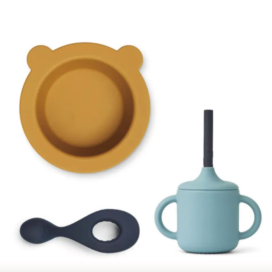 【liewood】リーウッド Kali Tableware Set - 3 Pieces  シリコン食器３点セットSILICONNE TABLEWARE　離乳食　出産祝い　ギフト