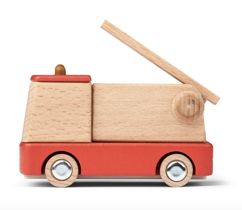 liewood リーウッド Village Fire truck(手のひらサイズの消防車）車 働くクルマ 木のおもちゃ