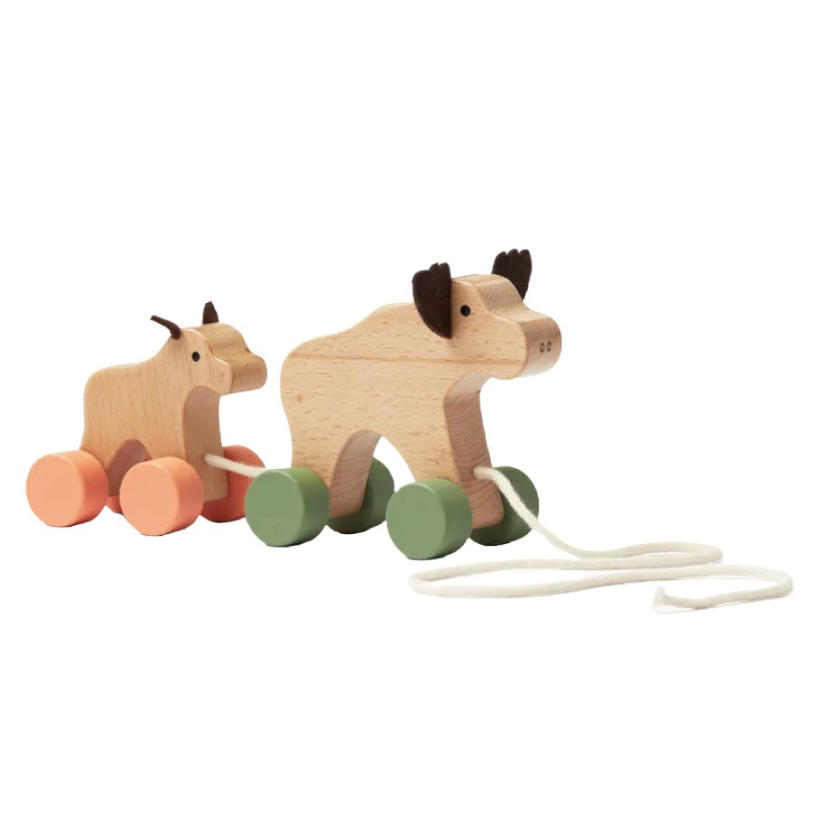 【kid's concept】 キッズコンセプト Pull along moose family プルトイ（トナカイファミリー）引き車 プルトーイ