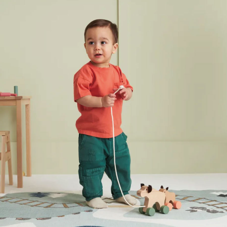 【kid's concept】 キッズコンセプト Pull along moose family プルトイ（トナカイファミリー）引き車 プルトーイ