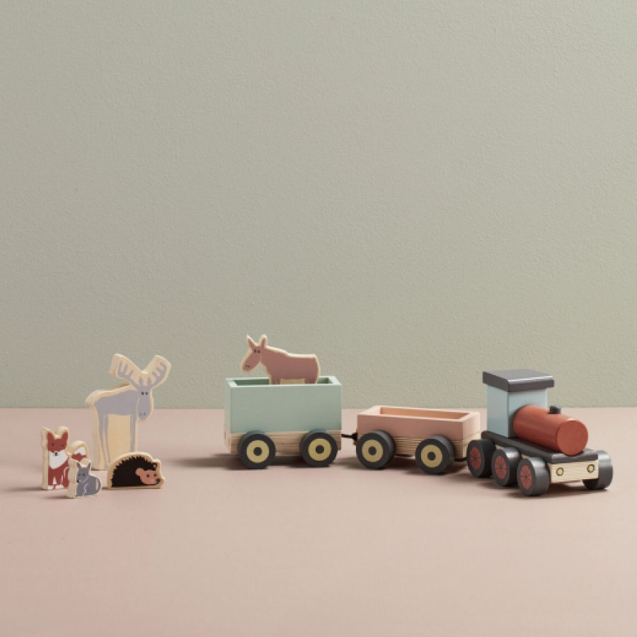 【kid's concept】キッズコンセプト アニマルトレイン animal train 木製おもちゃ クルマ 列車