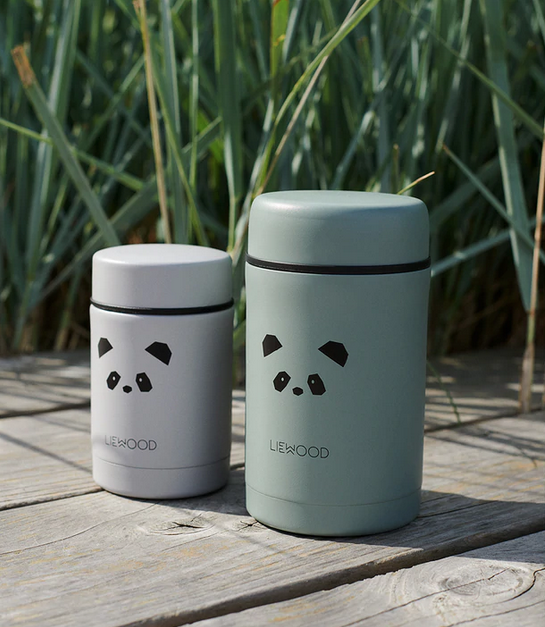 liewood //スチールジャー（panda/lightgrey）250ml