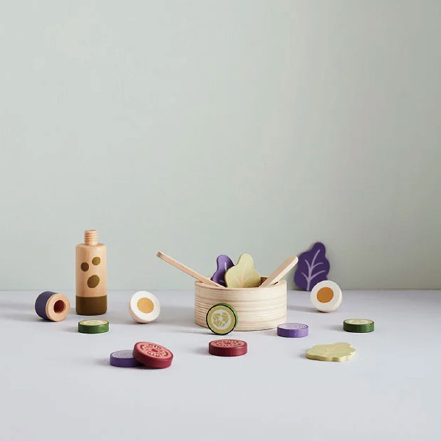【kid's concept】キッズコンセプト　Salad play set　サラダセット　木製おもちゃ　おままごと