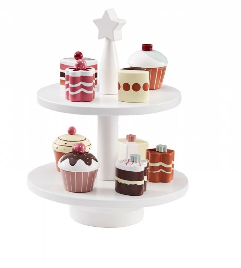 【kid's concept】キッズコンセプト　ケーキピース 9個セット Pastries play set 木製おもちゃ　おままごと　フィーカ　北欧おもちゃ