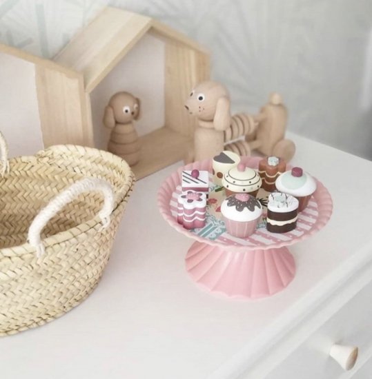 【kid's concept】キッズコンセプト　ケーキピース 9個セット Pastries play set 木製おもちゃ　おままごと　フィーカ　北欧おもちゃ