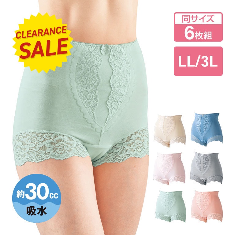 アウトレット】シルエット すっきり レースショーツ 6枚セット LL 3L