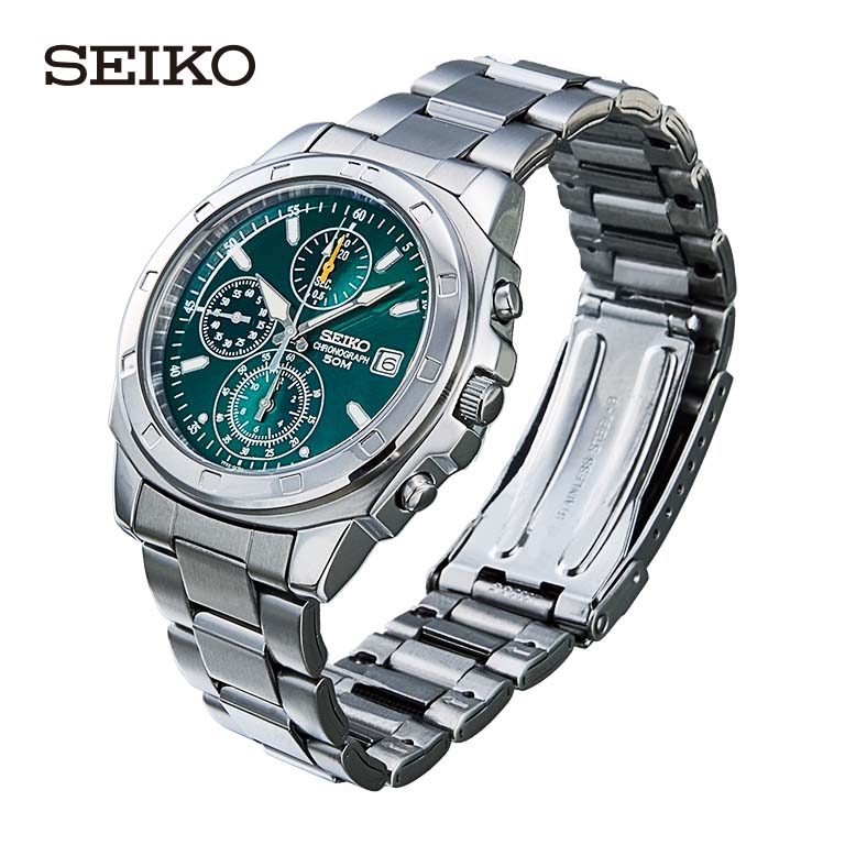 SEIKO 自動巻き時計 グリーン文字盤 SEIKO セイコー クロノグラフ グリーン文字盤 (海外モデル
