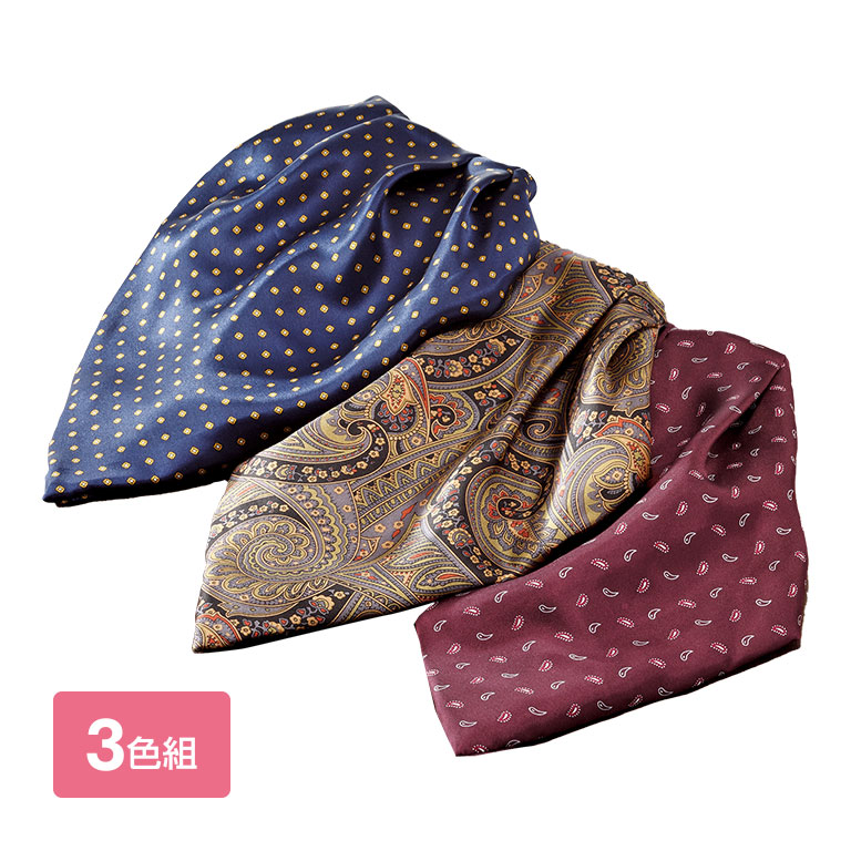 ワンタッチアスコットタイ 3色組 【通常】
