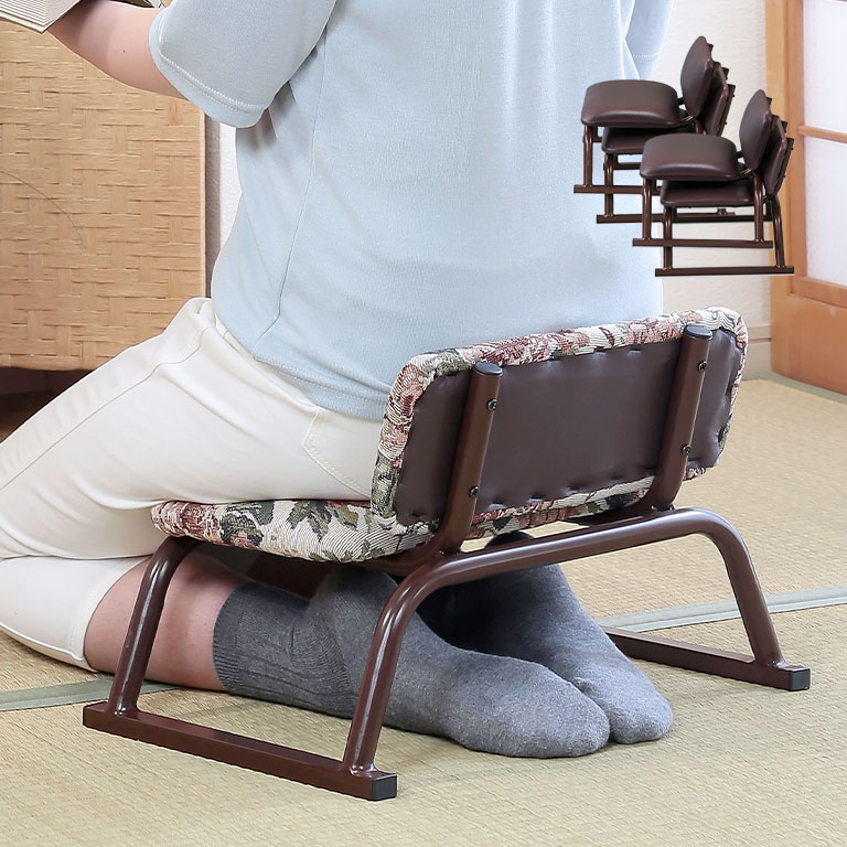 Tendo 背もたれ付き座椅子 4脚セット 直送】 背もたれ付きスタッキング座椅子 4脚｜nihonchokuhan(日本直販