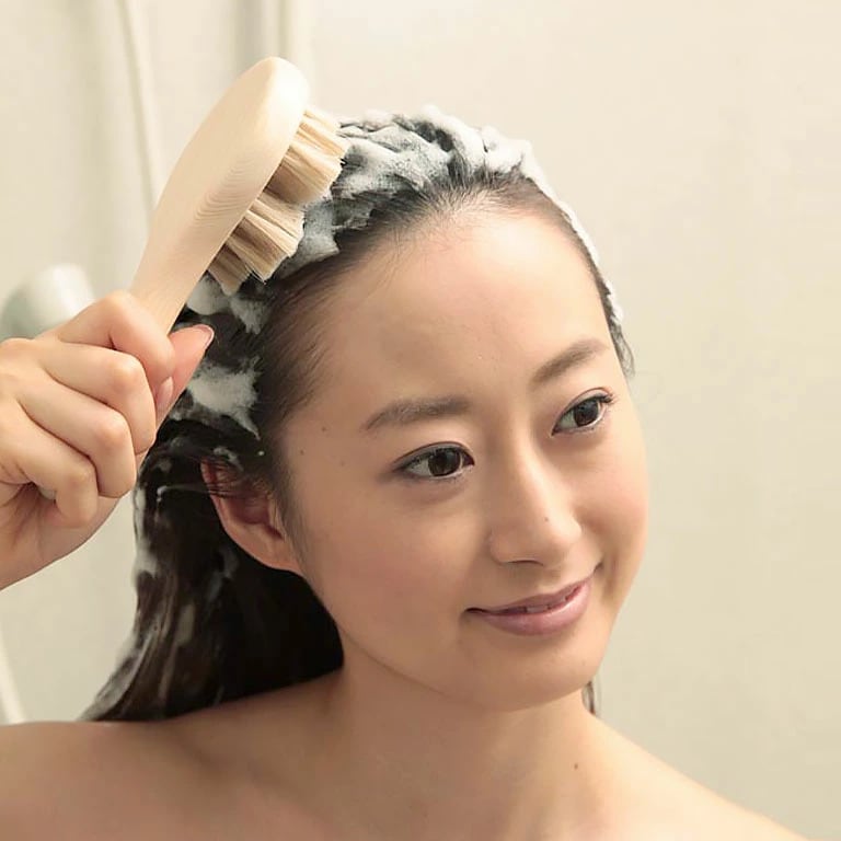 白馬毛の頭皮ブラシ さくら 【通常】