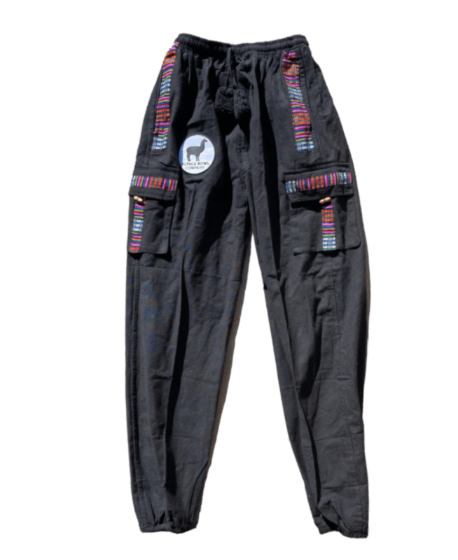 ��SALE��Alpaca Hand Stitched Black Joggers w/ Real Alpaca Fur����ѥ��ܥ��륪�ꥸ�ʥ�ѥ��