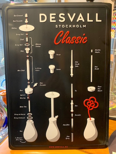 Desvall Hookah Classic 3 SS ���ƥ�쥹���ǥ������륯�饷�å�(Dot Blue &Purple)70cm