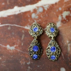 ������No,1��1950��s Blue Paste Ear Clips)