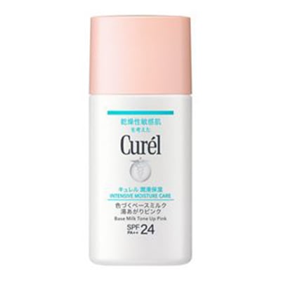 キュレル　潤浸保湿　色づくベースミルク　湯あがりピンク