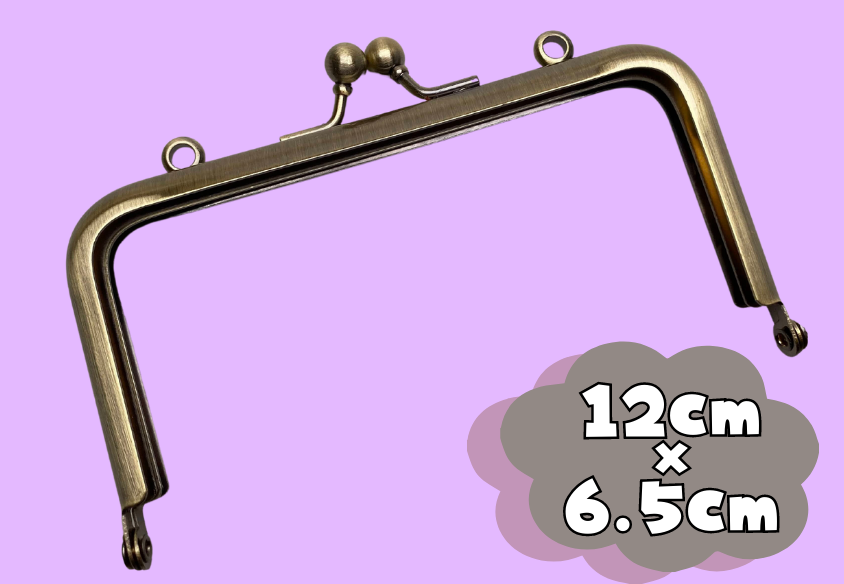◇Ku-216◇【口金】12cm 少し縦長角型 上部カン付き！ アンティーク