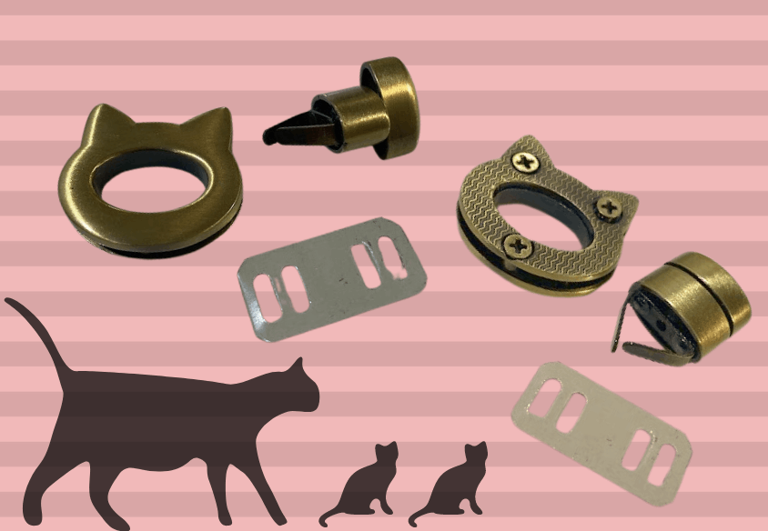 ◇P-91◇【ひねり留め具】猫ちゃんのひねり留め具 1セット【梱包