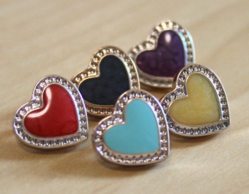 ◇Bo-19◇【ボタン】ハートのゴールドボタン 5個セット【梱包スペース3