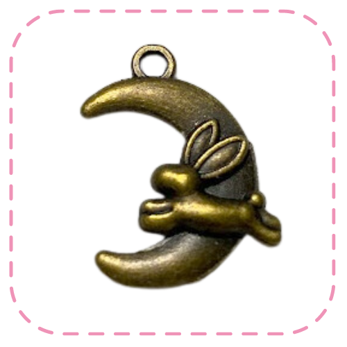 ◇C-44◇【チャーム】月とうさぎ 3個セット【梱包スペース0】 | ◇金具