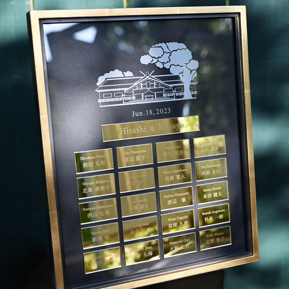 結婚証明書 ゲスト参加型 少人数用 和婚 神社デザイン】ブラック