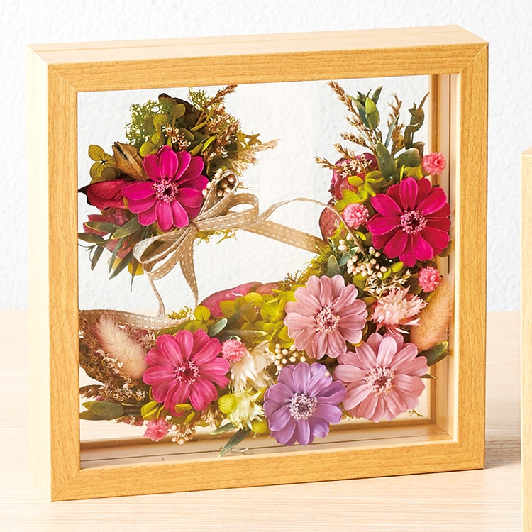 値下げ！【GANCHAN】flower アート　絵画　プレゼント　ギフト　花 プレゼント お祝い 絵 幸せアート(しあわせ花音 藍色/Sサイズ) 名前