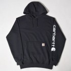 Carhartt/Logo Printed Pullover Hoodie（カーハート スウェットパーカー）ブラック [a-1584]|スウェットシャツ