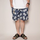 Pineapple Patterned Easy Short Pants（シャンブレーイージーショーツ）ネイビー×ホワイト [a-3143]|ショートパンツ