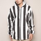 Wide Striped Zip-Up Easy Hoodie(�磻�ɥ��ȥ饤�ץ��������ѡ�����)�ۥ磻�ȡߥ֥�å� [a-3342]