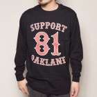 Hells Angels Oakland/L/S Support 81 T-Shirt（ヘルズエンジェルス Tシャツ）ブラック [a-3542]