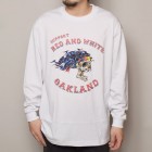 Hells Angels Oakland/L/S Skull & Flames T-Shirt（ヘルズエンジェルス Tシャツ）ホワイト [a-3543]|プリント Ｔシャツ|ロングスリーブTシャツ