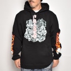 415 Clothing/Skull & Bridge Pullover Hoodie（415クロージング スウェットパーカー）ブラック [a-3590]|スウェットシャツ