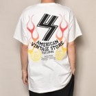 US×Sams Motorcycle/20th Anniv. Flames S/S T-Shirt（アス×サムズモーターサイクル Tシャツ）ホワイト [a-3705]
