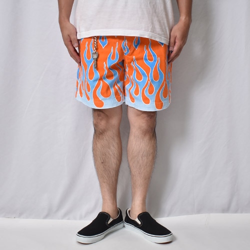 Us(アス)三軒茶屋Flames Printed Easy Shorts 初期型 Flames Printed Easy Short Pants（フレームスイージーショートパンツ