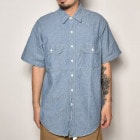 ��S/S Vintage Chambray Shirts��S/S �����֥졼����ġ˥֥롼/������L [z-4260]