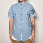 ��S/S Vintage Chambray Shirts��S/S �����֥졼����ġ˥֥롼/������M���� [z-4268]