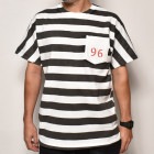 US Inmate/Prisoner Stripe T-Shirt（インメイト Tシャツ）ホワイト×ブラック [a-4010]