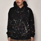 Thrifty Look/Hand Painted Pullover Hoodie（スリフティルック ペイントスウェットパーカー）ブラック [a-4090]