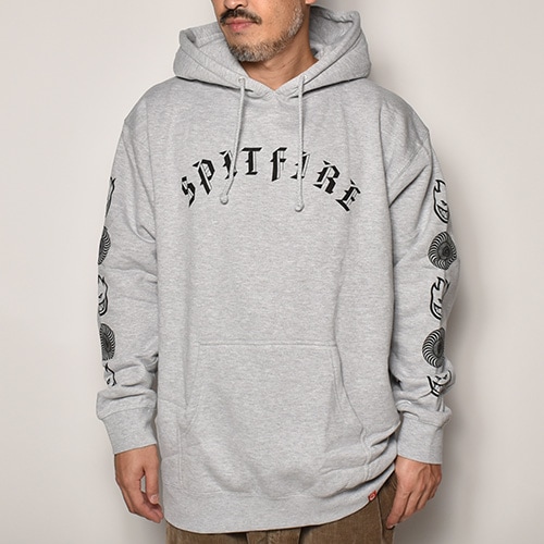 Spitfire Wheels/Old E Combo Sweat Hoodie（スピットファイヤー ウィール スウェットパーカー）ヘザーグレー  [a-4110]-US ONLINE SHOP