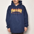 Thrasher Magazine/Flame Logo Hoodie（スラッシャーマガジン パーカー）ネイビー  [a-4537]