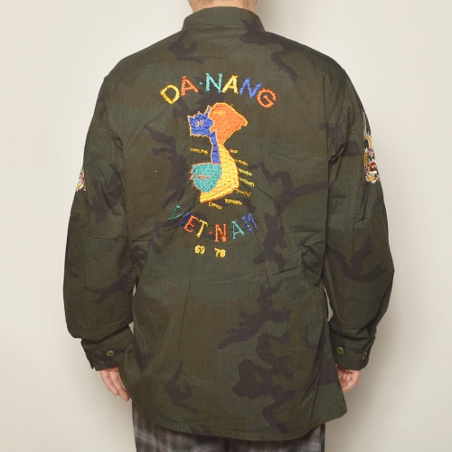 ・Us Customized Vietnam War Souvenir Shirt Jacket（USミリタリー×アス  シャツジャケット）オーバーダイブラックウッドランドカモ [z-5130]-US ONLINE SHOP