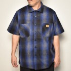FB County/Ombre Checked S/S Wool Shirt（エフビーカウンティ オンブレチェックシャツ）ブルー×チャコール×ブラック [a-4735]|ショートスリーブシャツ