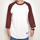 Champion/3/4 Sleeve Raglan Baseball T-Shirt（チャンピオン ベースボールボールTシャツ）ホワイト×バーガンディ [a-5015]