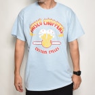 415 Clothing×US/Frisco Choppers S/S T-shirt（415クロージング×アス Tシャツ）ライトブルー×レッド/イエロー [a-5058]