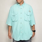 ��Columbia Sportswear/S/S PFG Fishing Shirt�ʥ�����ӥ� �ե��å��󥰥���ġ˥饤�ȥ֥롼/������L [z-5555]