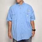 ��Columbia Sportswear/S/S PFG Fishing Shirt�ʥ�����ӥ� �ե��å��󥰥���ġ˥֥롼/������L [z-5556]