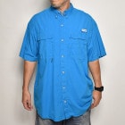 ��Columbia Sportswear/S/S PFG Fishing Shirt�ʥ�����ӥ� �ե��å��󥰥���ġ˥֥롼/������L [z-5558]